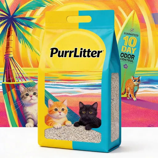 PurrLitter® Feline Cloud Palace Cat Litter – Dust-Free, Instant Clumping & Odor-Vanishing Magic for Your Kitty’s Royal Restroom